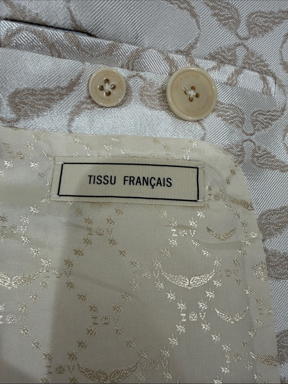 Zadig & Voltaire Vicka Jacquard Wings Blazer Cream Gold Flop Packets US 8-10 - Picture 12 of 16